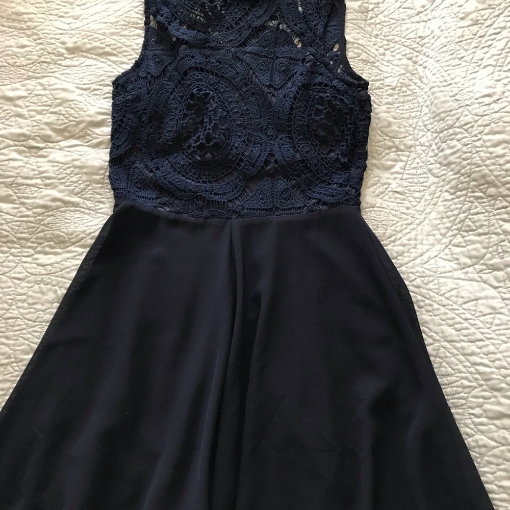 Charlotte Russe Blue Sleeveless A-Line Jumpsuit